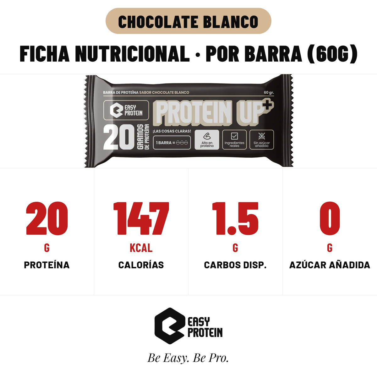 PROTEIN UP CHOCOLATE BLANCO - CAJA 20 UNIDADES